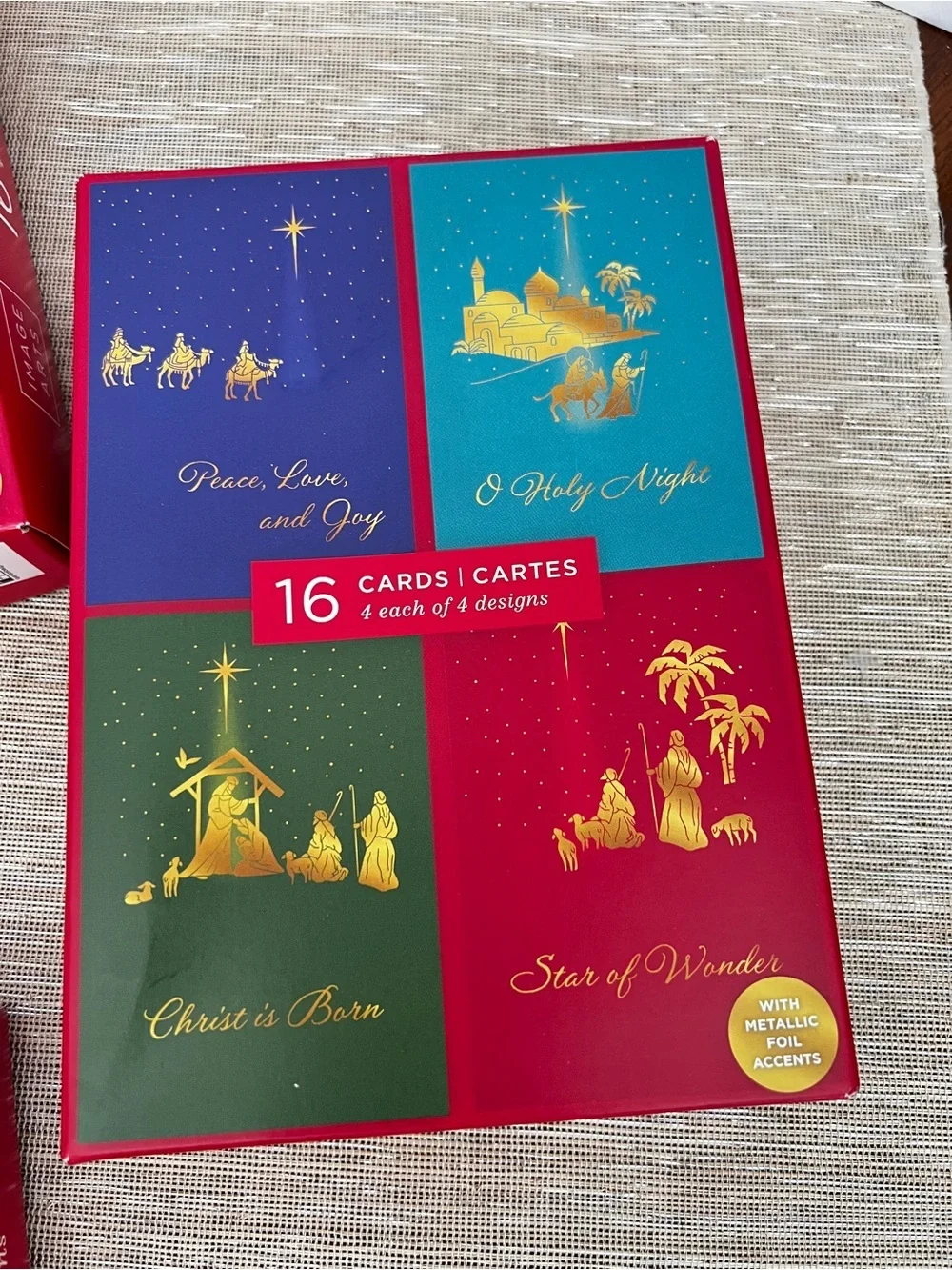 Lot of 3 Christmas Holiday Card Box 16 Count in Each Box Noel Joy Peace Hope
